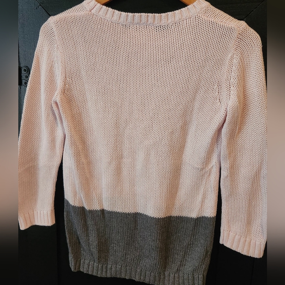 Womens Ann Taylor LOFT Outlet sweater in baby pink and gray~size XSP - Picture 3 of 4